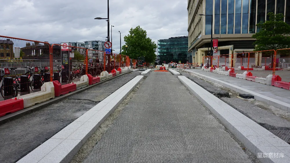 高清摄影 城市 街道改造 工程现场 基础设施 城市规划 城市街道改造工程现场