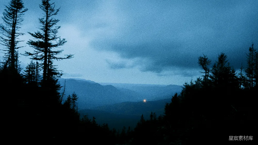 高清摄影 自然 风景 宁静 清晨 山林 黎明前的寂静山谷