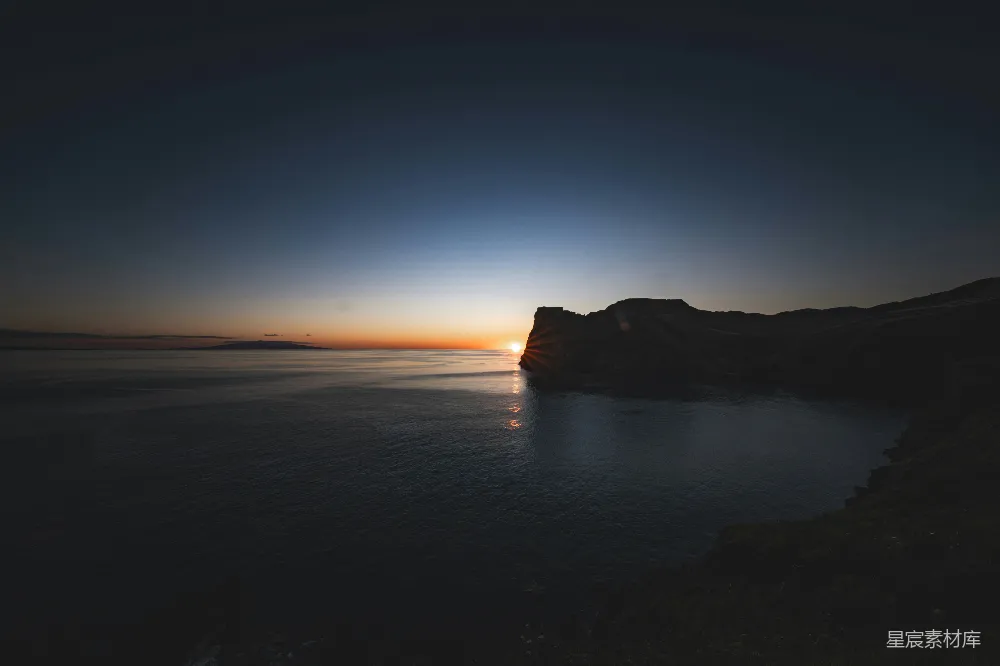 高清摄影 日落 海岸线 风景 宁静 自然 日落时分的海岸线