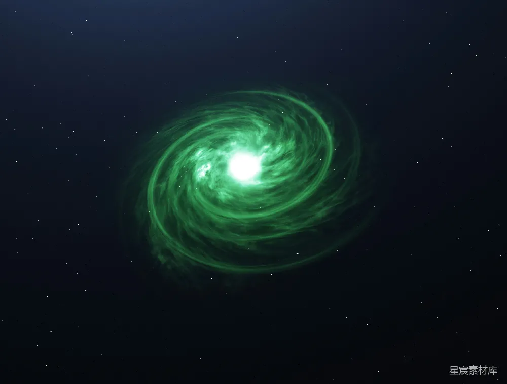 高清摄影 星系 宇宙 绿色 科幻 宇宙探索 神秘的绿色漩涡星系
