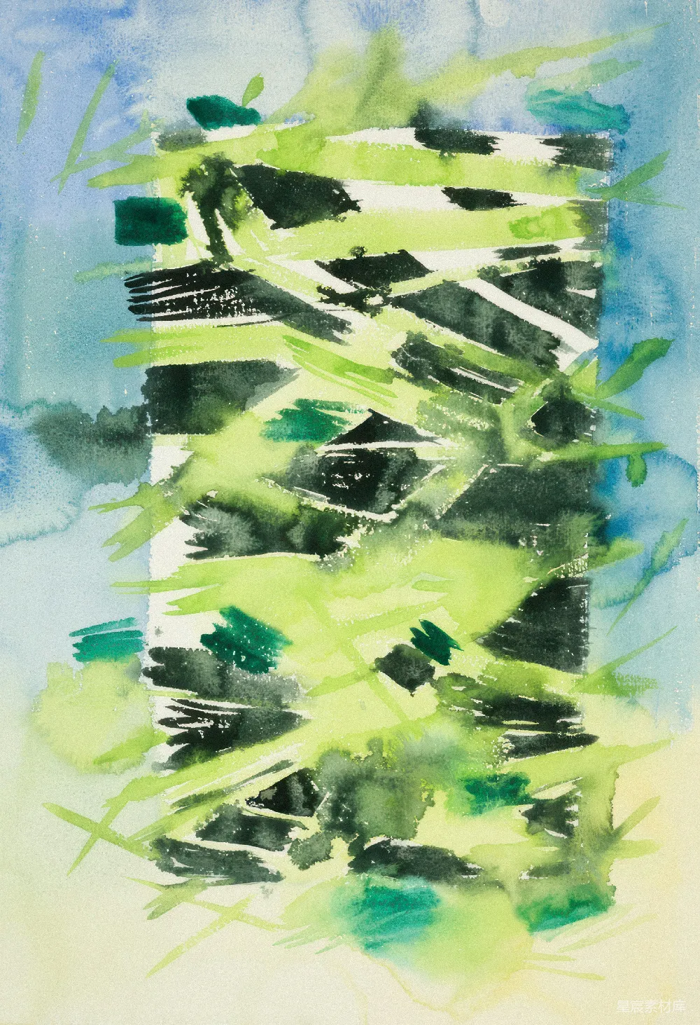高清摄影 水彩画 田园 自然 风景 艺术 水彩田园风光