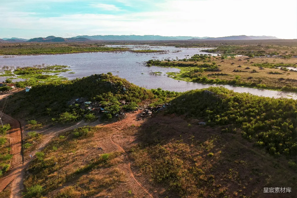 高清摄影 乡村 洪水 自然景观 航拍 环境 洪水后的乡村景象