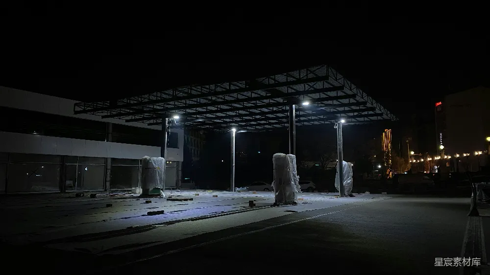 高清摄影 建筑工地 夜晚 城市景观 施工 都市 夜幕下的建筑工地