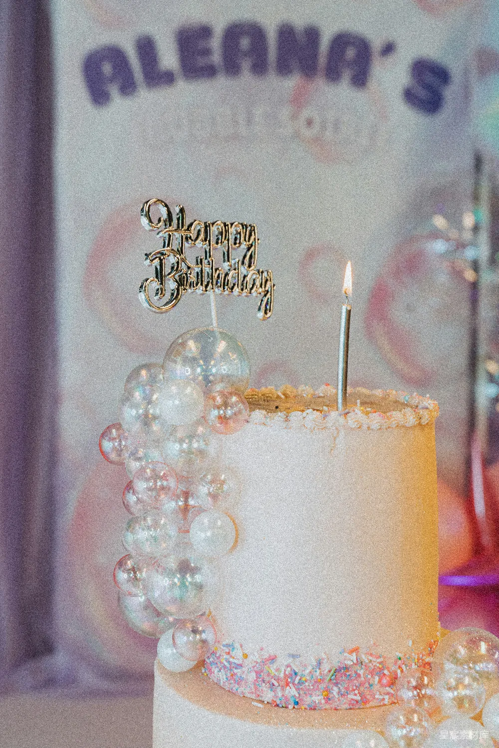 高清摄影 生日蛋糕 庆祝 派对 节日 装饰 闪闪发光的生日蛋糕