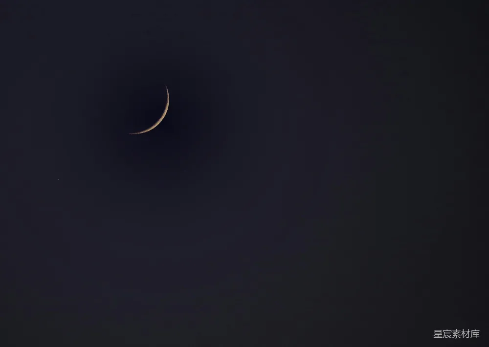 高清摄影 夜空 月亮 宁静 自然 浪漫 夜空中的一弯新月