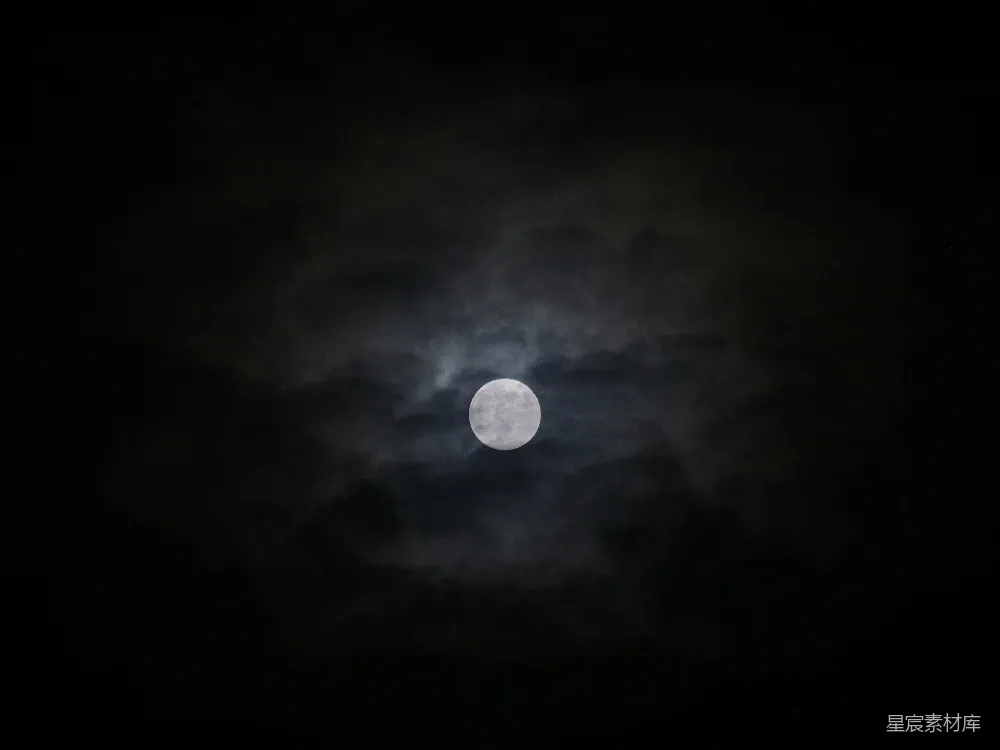 高清摄影 月亮 夜晚 云层 自然 宁静 月夜云影