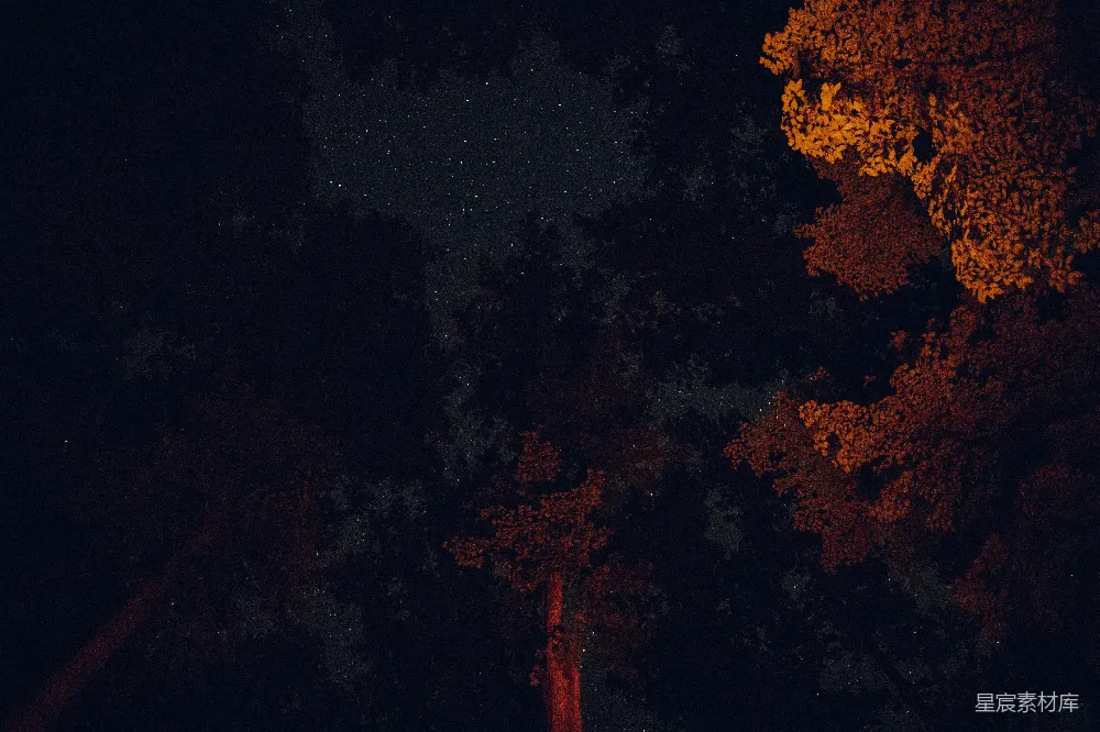 高清摄影 夜景 星空 城市 灯光 宁静 夜空下的灯火与星点