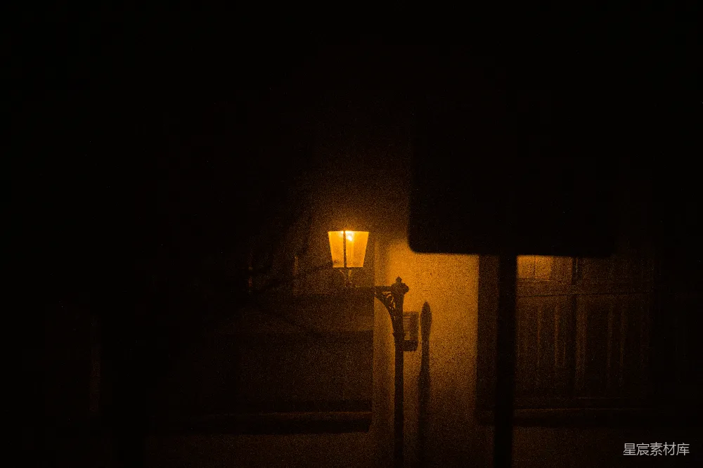 高清摄影 夜景 街灯 雾气 宁静 城市 夜色中的街灯