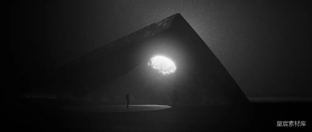 高清摄影 金字塔 神秘 夜晚 孤独 宇宙 金字塔下的神秘光芒