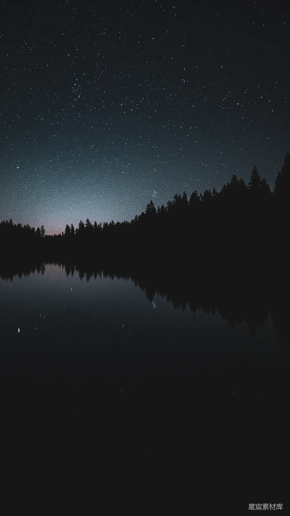 高清摄影 夜景 星空 倒影 自然 宁静 静谧的星夜湖畔