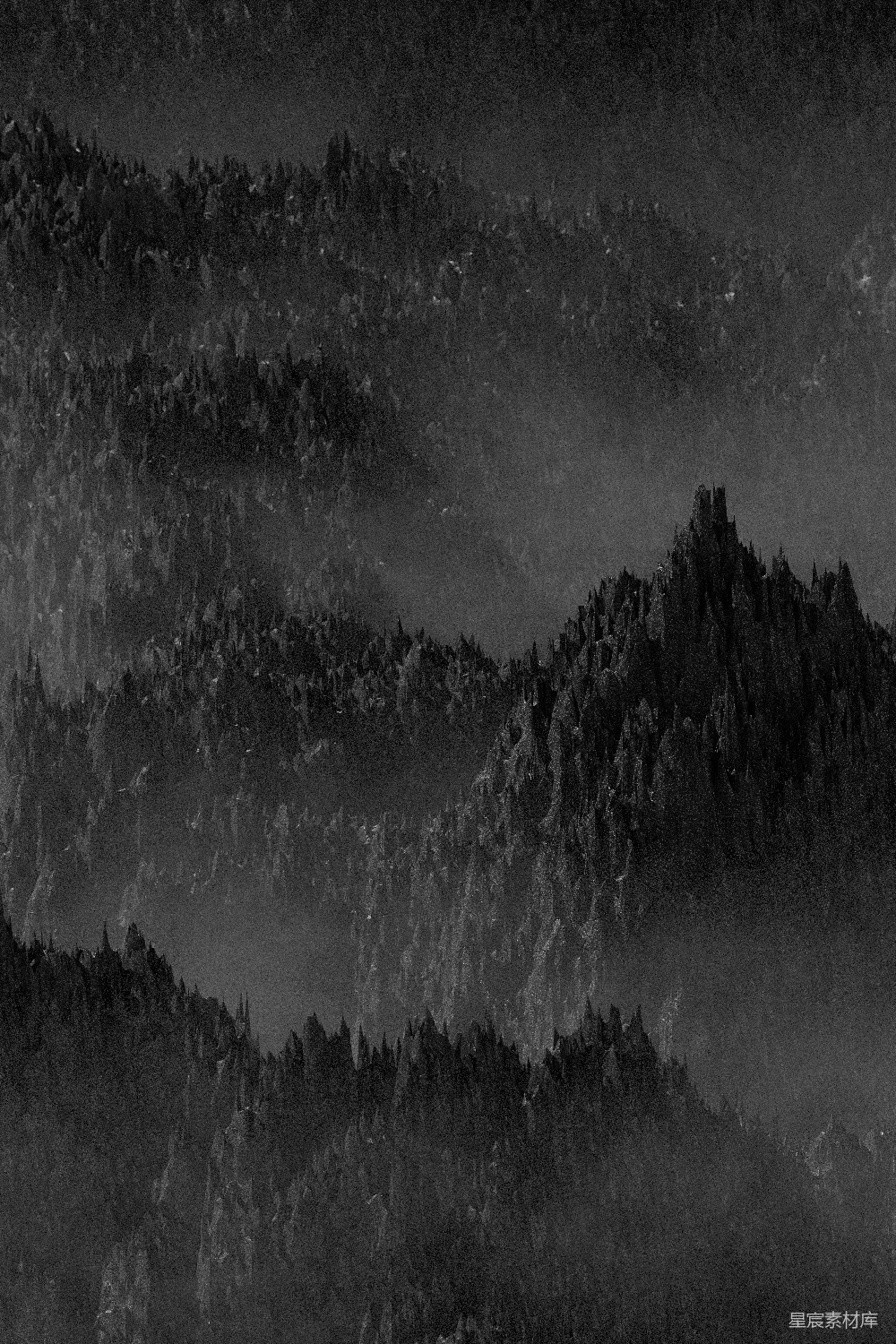 高清摄影 山脉 暗黑 抽象 自然 神秘 幽暗山脉