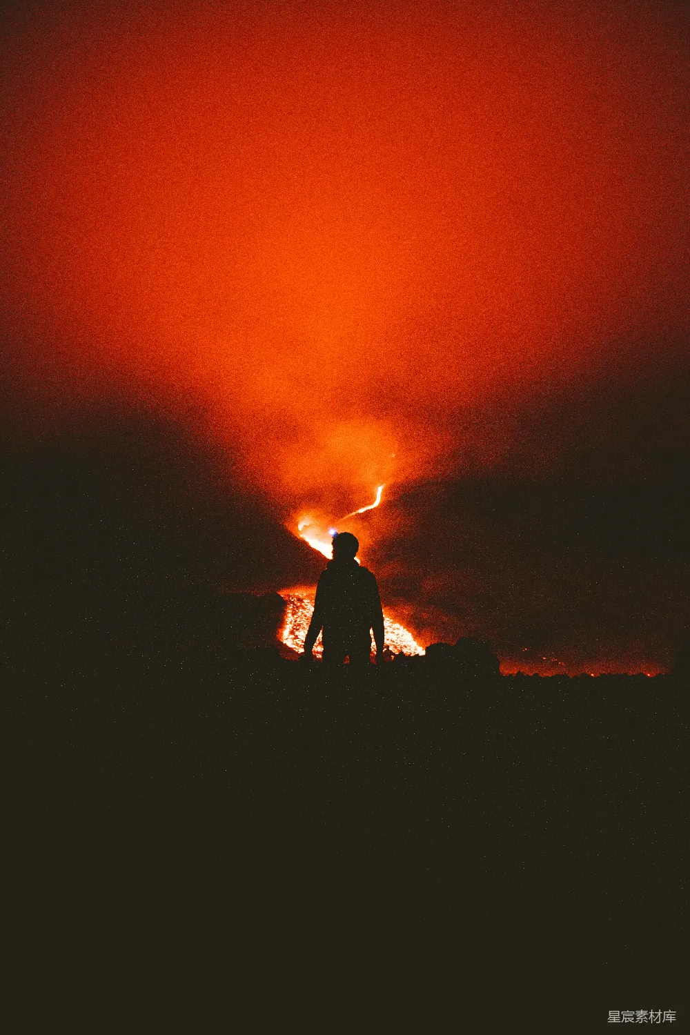 高清摄影 火山 夜景 自然 宁静 探险 火山爆发之夜