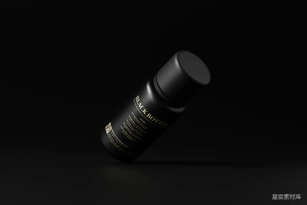 高清摄影 包装设计 简洁风格 产品展示 高端产品 时尚 黑色瓶子展示设计