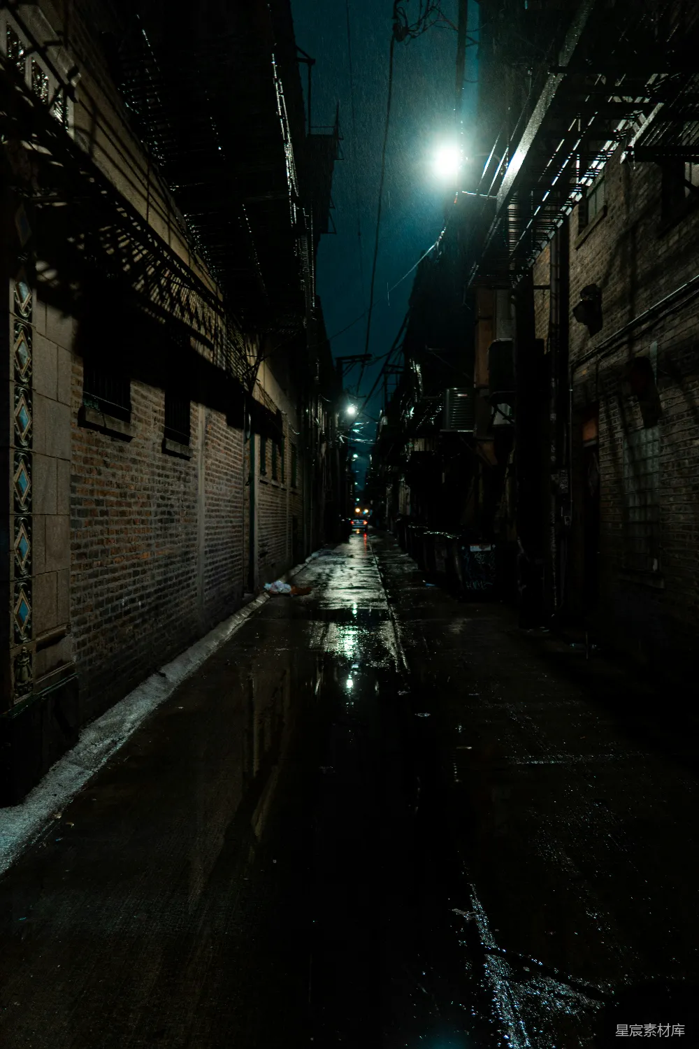 高清摄影 雨夜 小巷 夜晚 城市 孤独 雨夜小巷