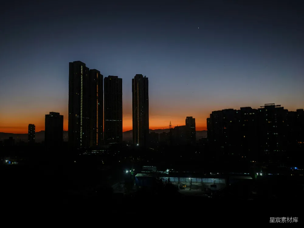 高清摄影 城市 黄昏 剪影 建筑 都市 黄昏城市剪影