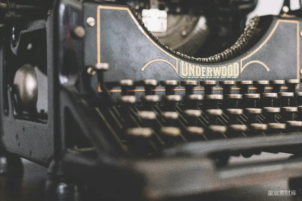 高清摄影 打字机 复古 Underwood 办公用品 怀旧 复古Underwood打字机特写