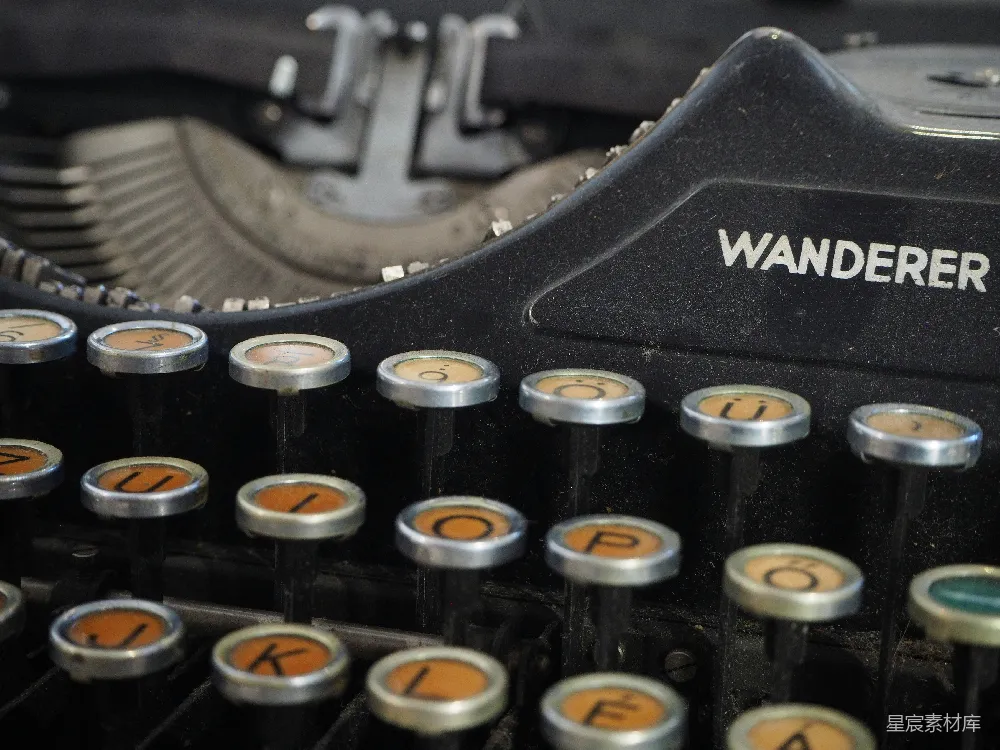 高清摄影 打字机 复古 WANDERER 经典 办公 复古打字机特写
