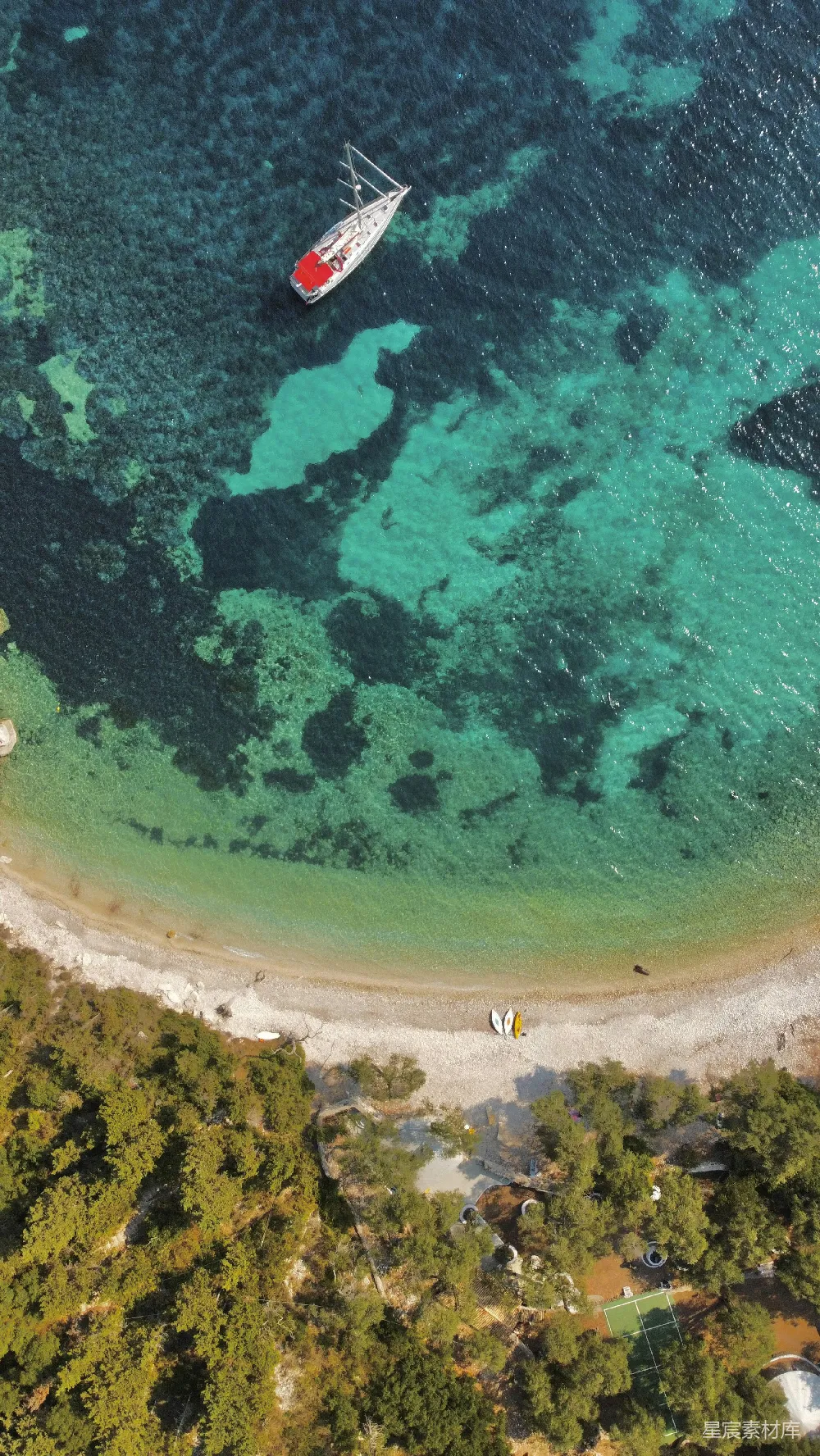 高清摄影 航拍 海滩 自然美景 度假 旅游 碧海蓝天下的私人沙滩