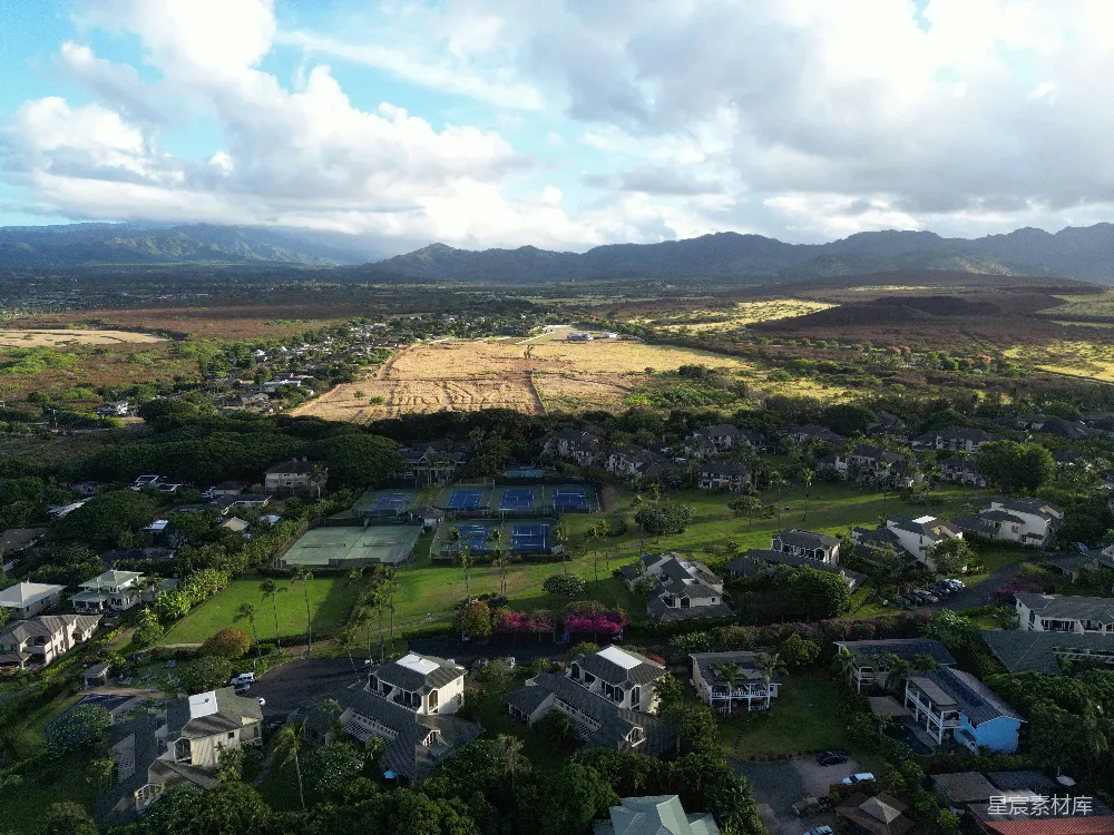 高清摄影 航拍图 住宅区 热带风光 田园生活 热带住宅区航拍图