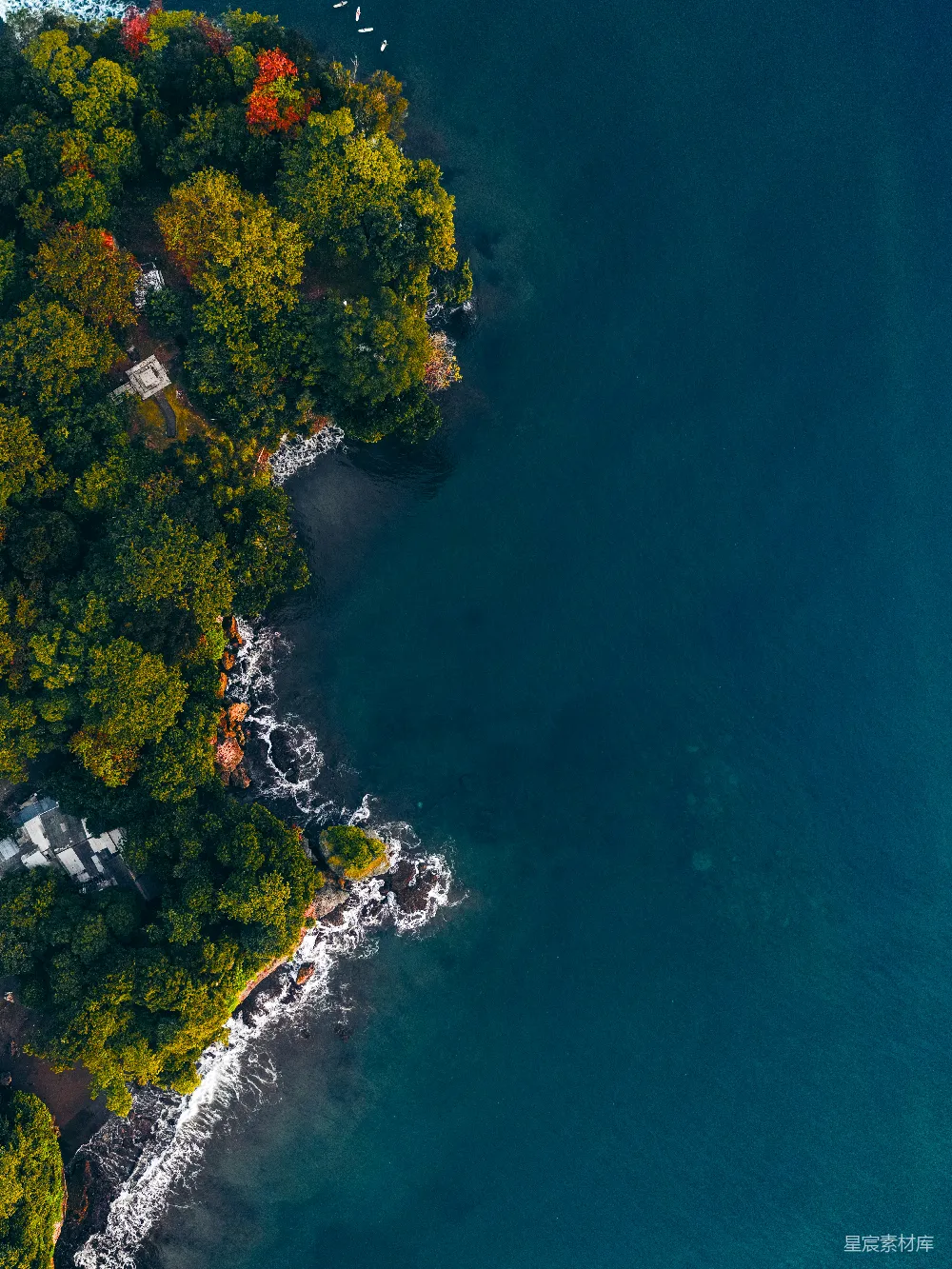 高清摄影 俯瞰图 海岸线 秋季 自然美景 旅行 秋日海岸线俯瞰
