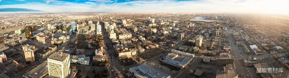 高清摄影 城市 晨景 全景 建筑 交通 晨光下的城市全景