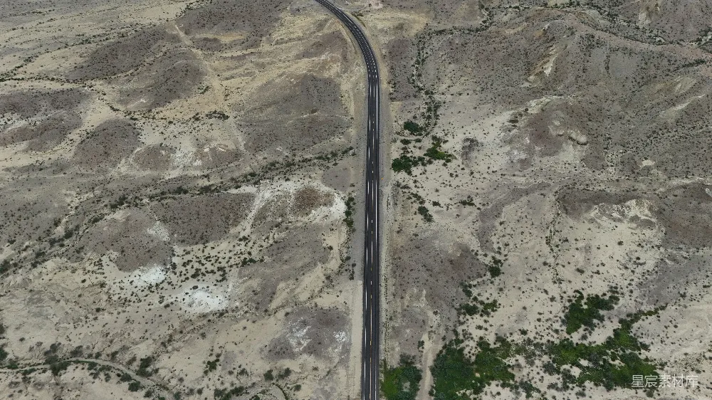 高清摄影 公路 航拍 沙漠 自然景观 旅行 沙漠公路