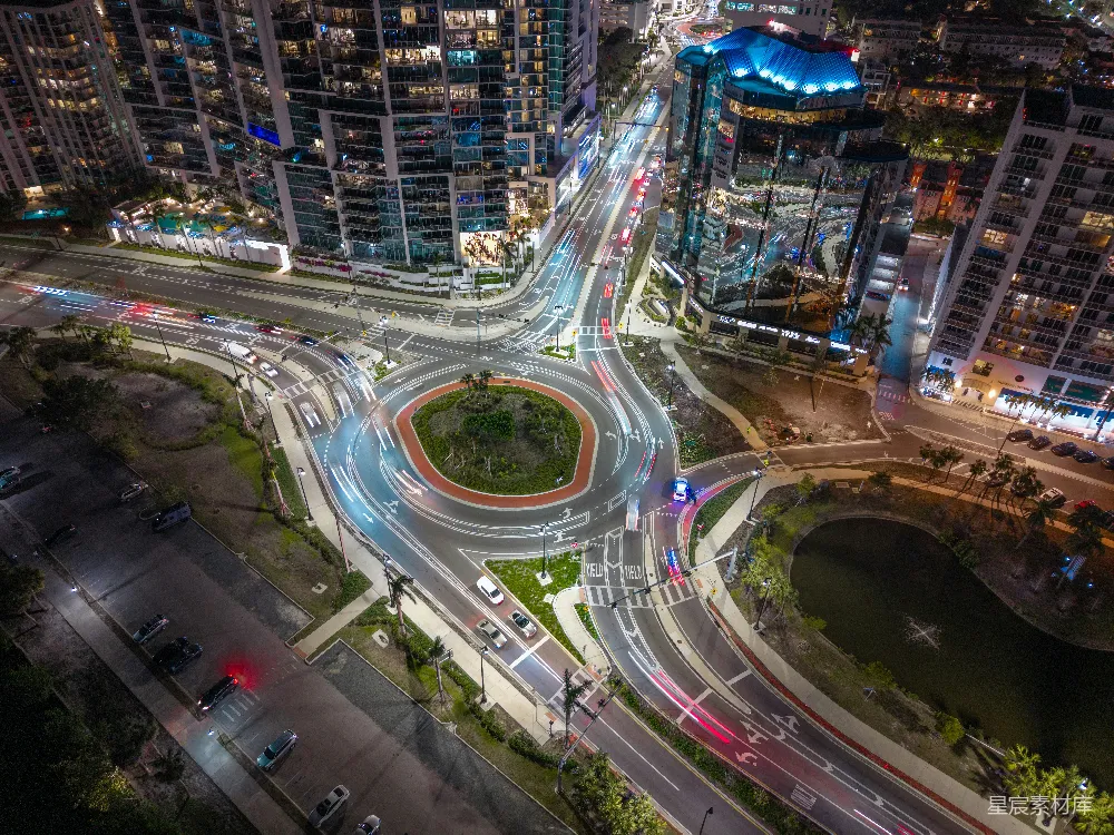 高清摄影 城市 夜景 交通 航拍 现代 夜幕下的城市交通