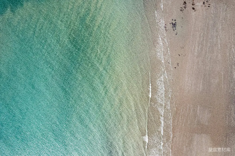 高清摄影 海景 航拍 自然 沙滩 宁静 海浪与沙滩的交界