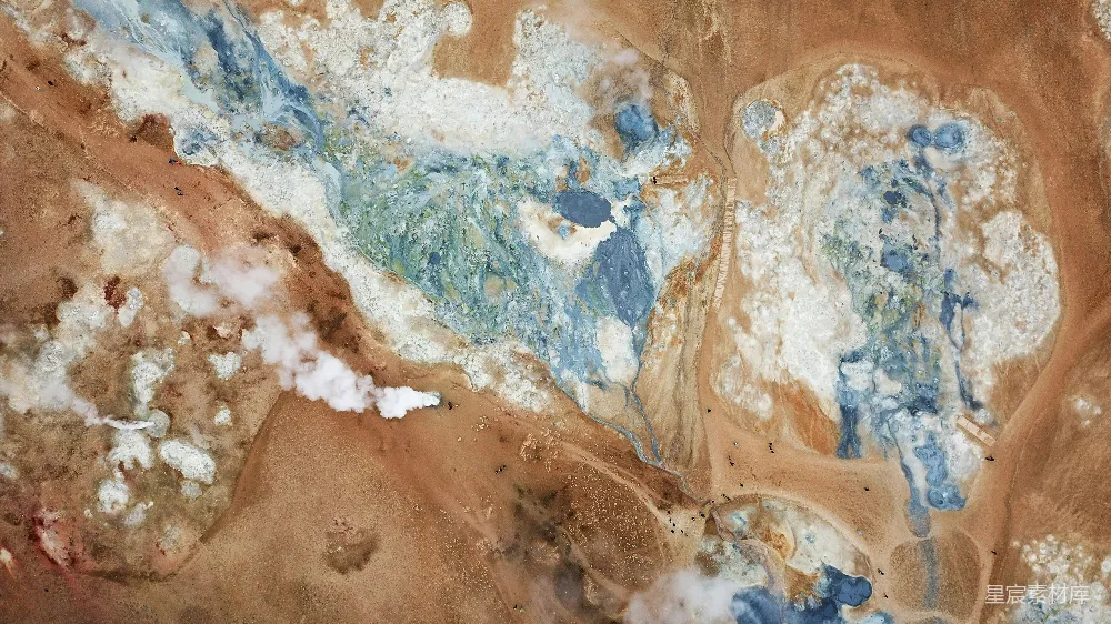 高清摄影 自然景观 盐湖 地貌 航拍 色彩 盐湖的色彩斑斓