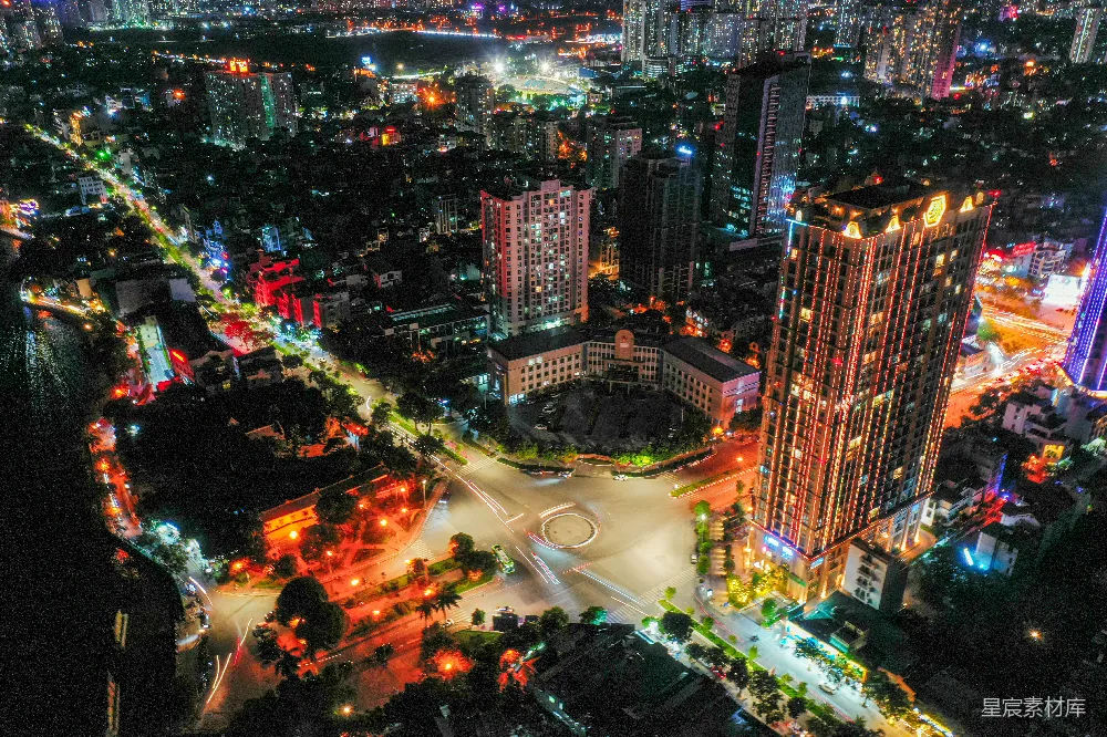 高清摄影 城市夜景 航拍视角 繁华都市 现代建筑 夜景摄影 夜幕下的城市全景