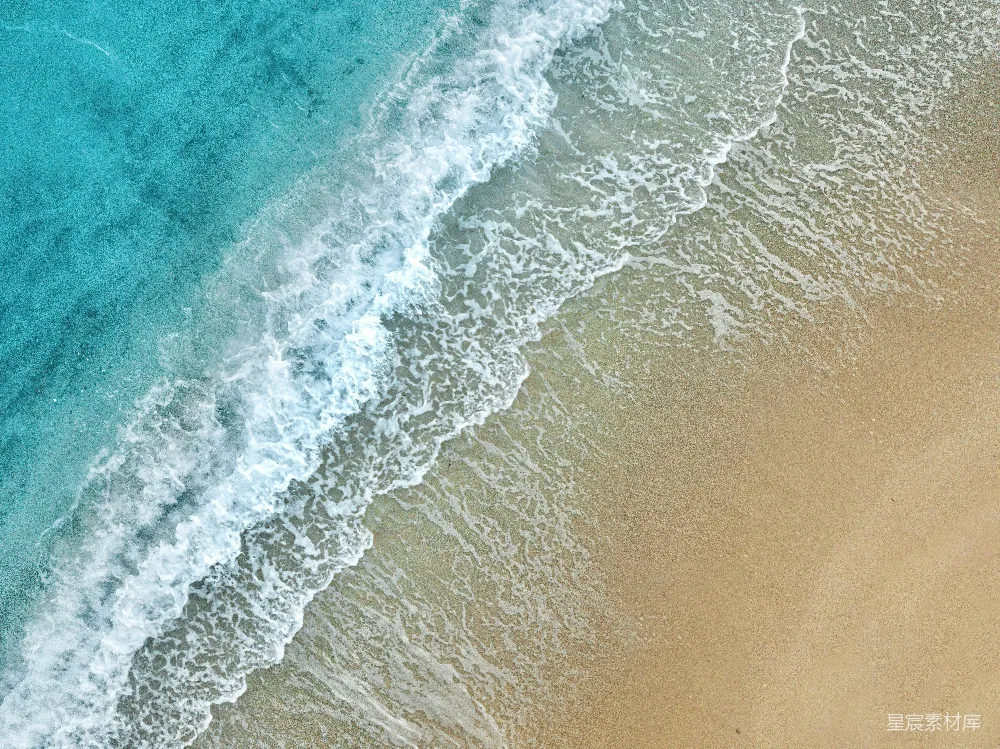 高清摄影 海滩 波浪 自然 海岸 航拍 海滩上的波浪