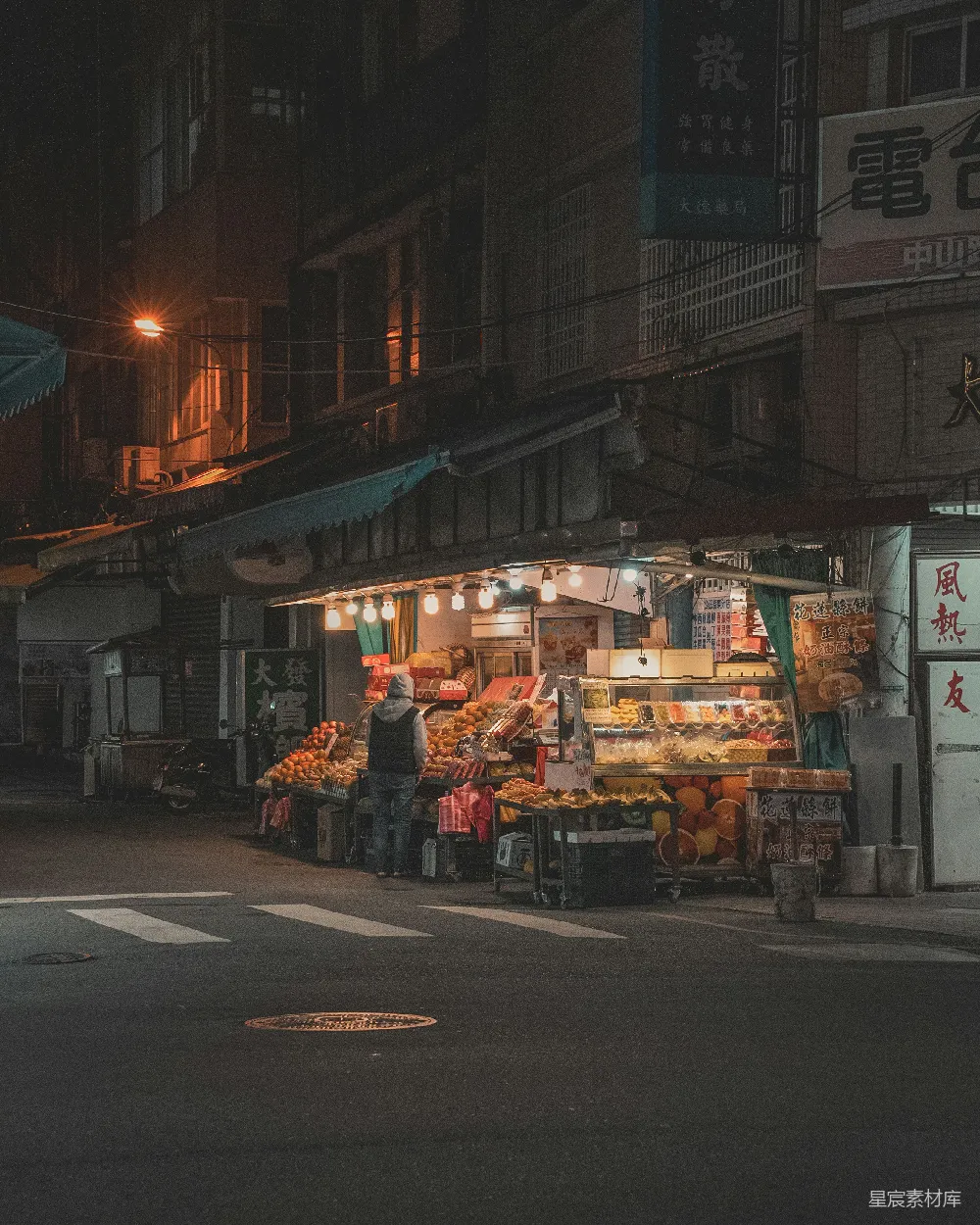 高清摄影 夜市 摊位 城市 夜景 街头 夜市的摊位