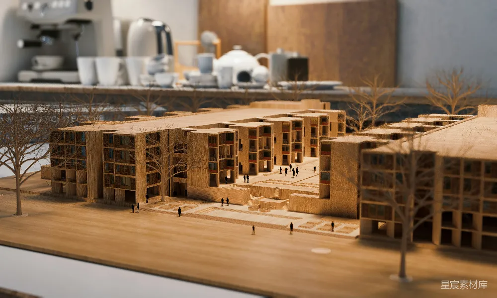高清摄影 建筑模型 木制 现代风格 室内展示 创意设计 木制建筑模型展示