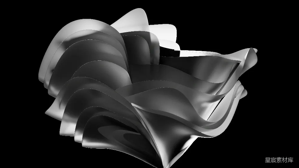 高清摄影 3D渲染 抽象艺术 动态设计 现代风格 数字艺术 动态波浪形几何结构
