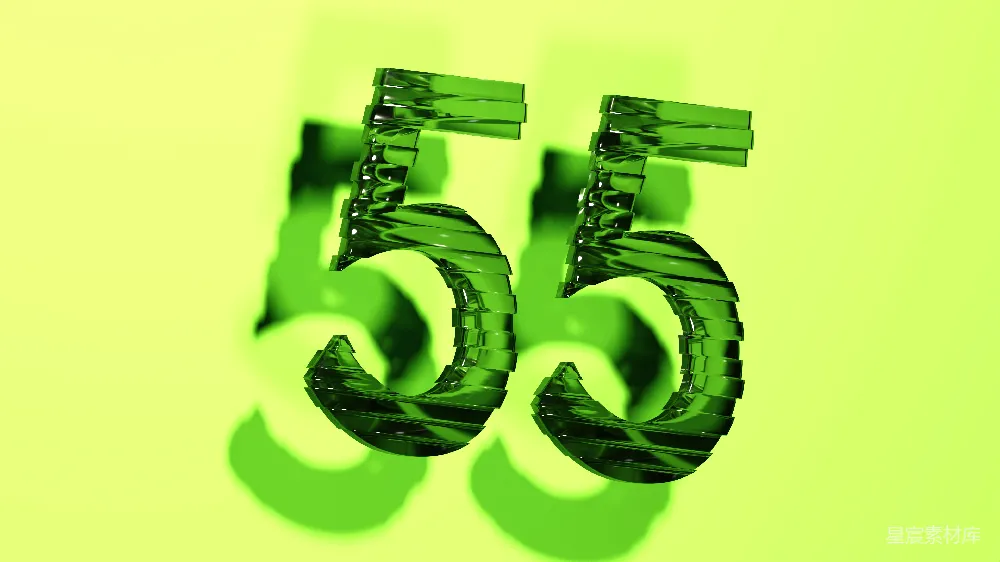 高清摄影 数字 立体 绿色 现代 艺术 绿色立体数字55