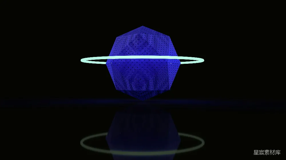 高清摄影 抽象艺术 未来风格 科幻元素 三维图形 宇宙探索 神秘的蓝环星球
