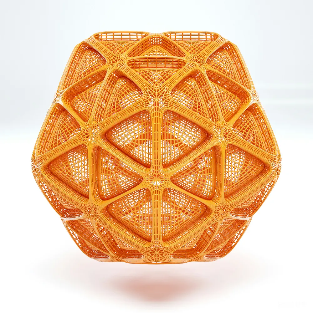高清摄影 3D打印 几何图案 现代艺术 科技设计 抽象艺术 3D打印的几何网格结构