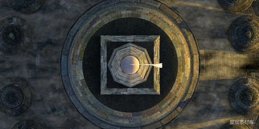 高清摄影 俯瞰图 石制建筑 圆形图案 神秘感 建筑学 神秘的石制结构俯瞰图