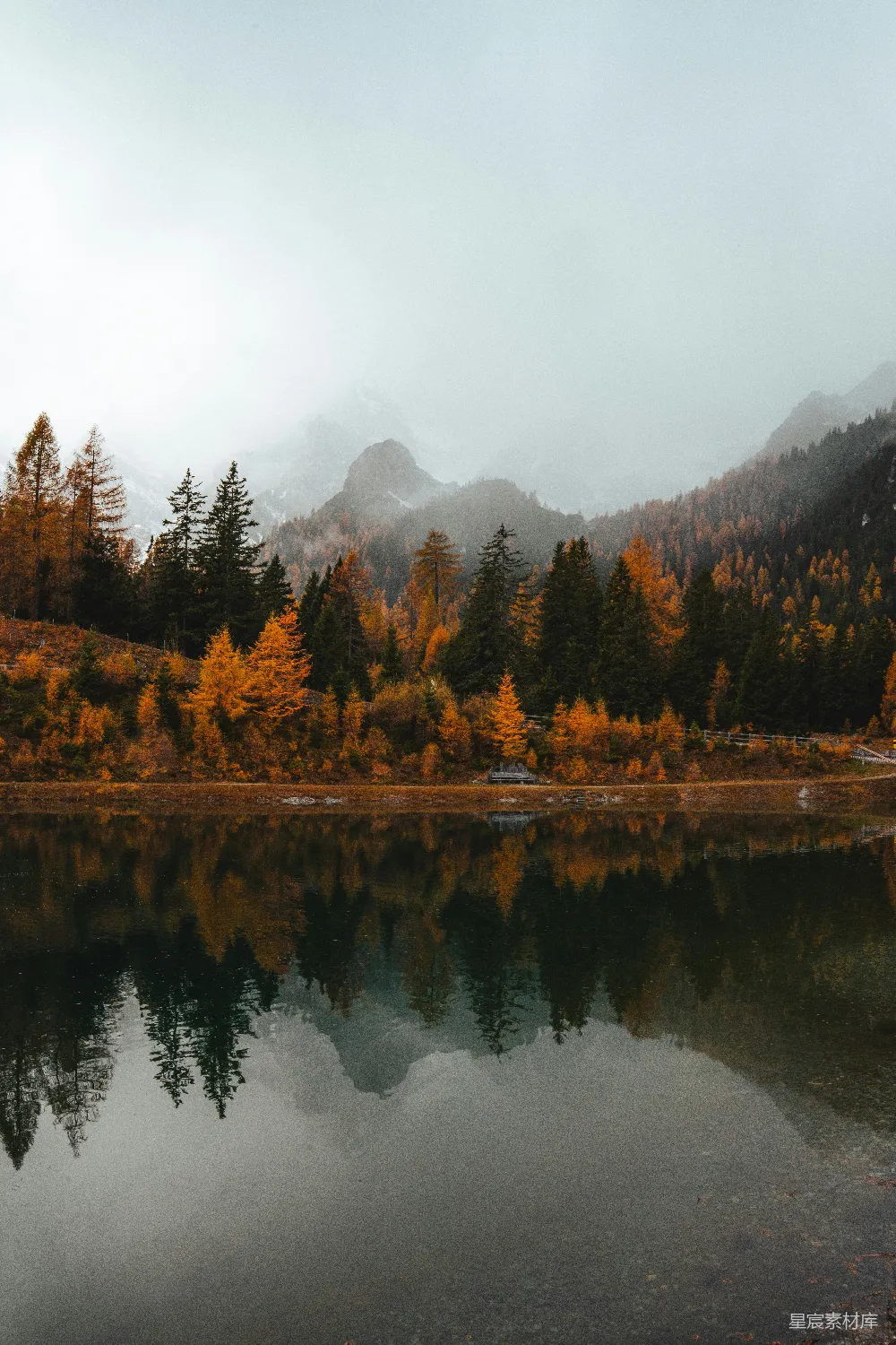 高清摄影 秋天 自然风光 山湖景色 宁静 秋季 秋日山湖静谧景色