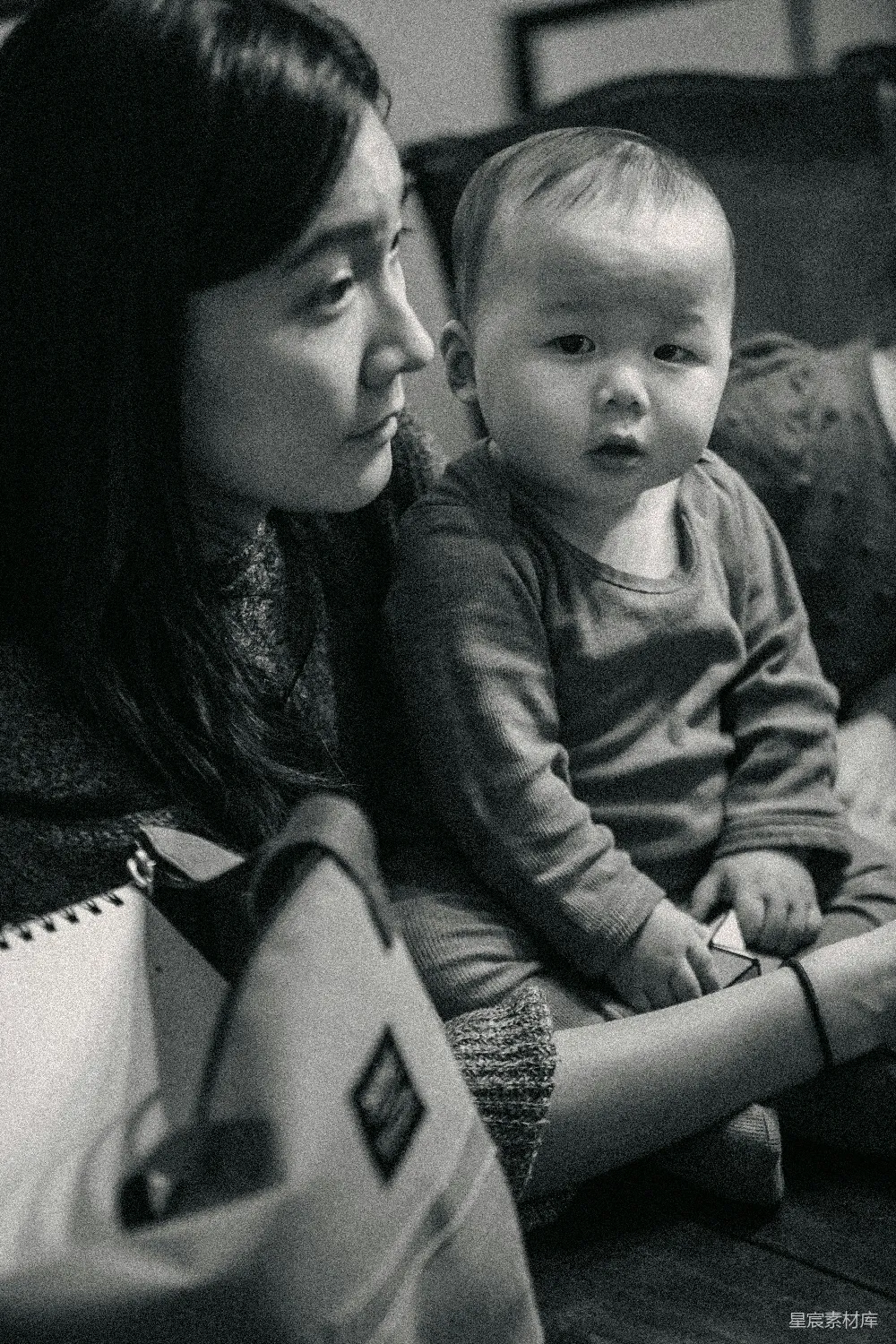 高清摄影 母子 家庭 情感 黑白摄影 温馨 母子情深的黑白瞬间