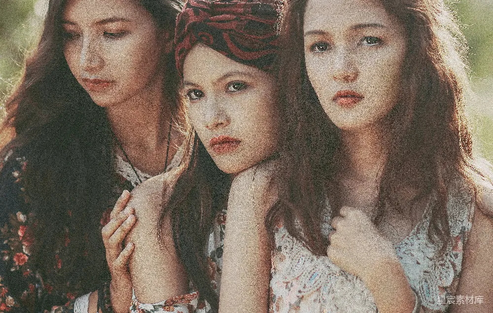 高清摄影 写真 女性 夏日 自然 时尚 三位女性的夏日写真