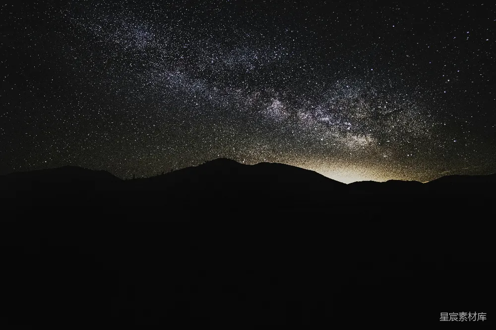 高清摄影 夜空 银河 山影 自然风光 宁静 银河下的山影
