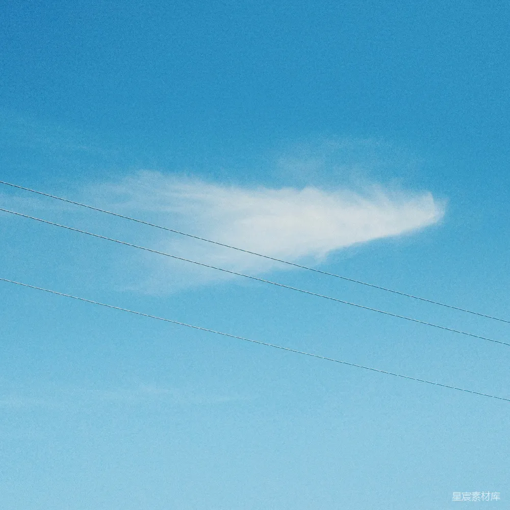 高清摄影 天空 自然 简洁 宁静 现代 蓝天白云与电线