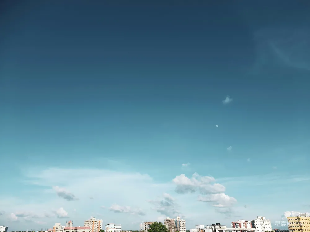 高清摄影 天空 城市 宁静 自然 城市景观 城市上空的宁静蓝天
