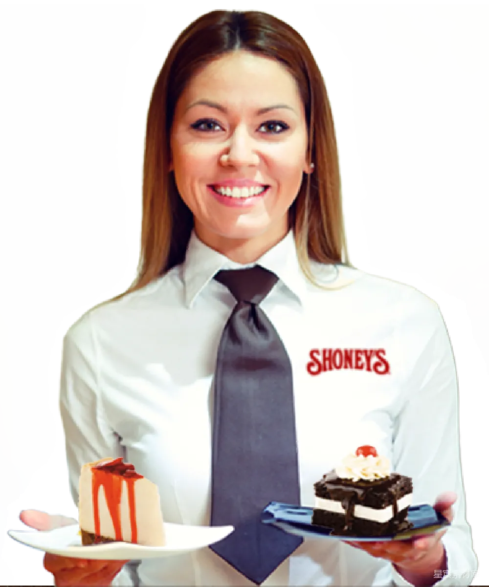 元素素材 餐厅服务 甜点展示 餐饮 Shoney's餐厅服务员展示甜点