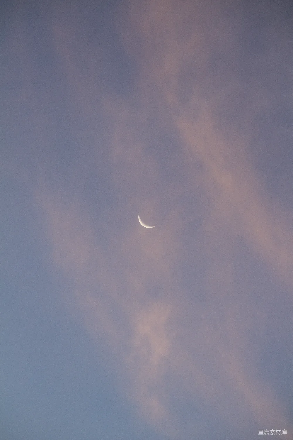 高清摄影 新月 晨曦 自然 宁静 天空 晨曦中的新月