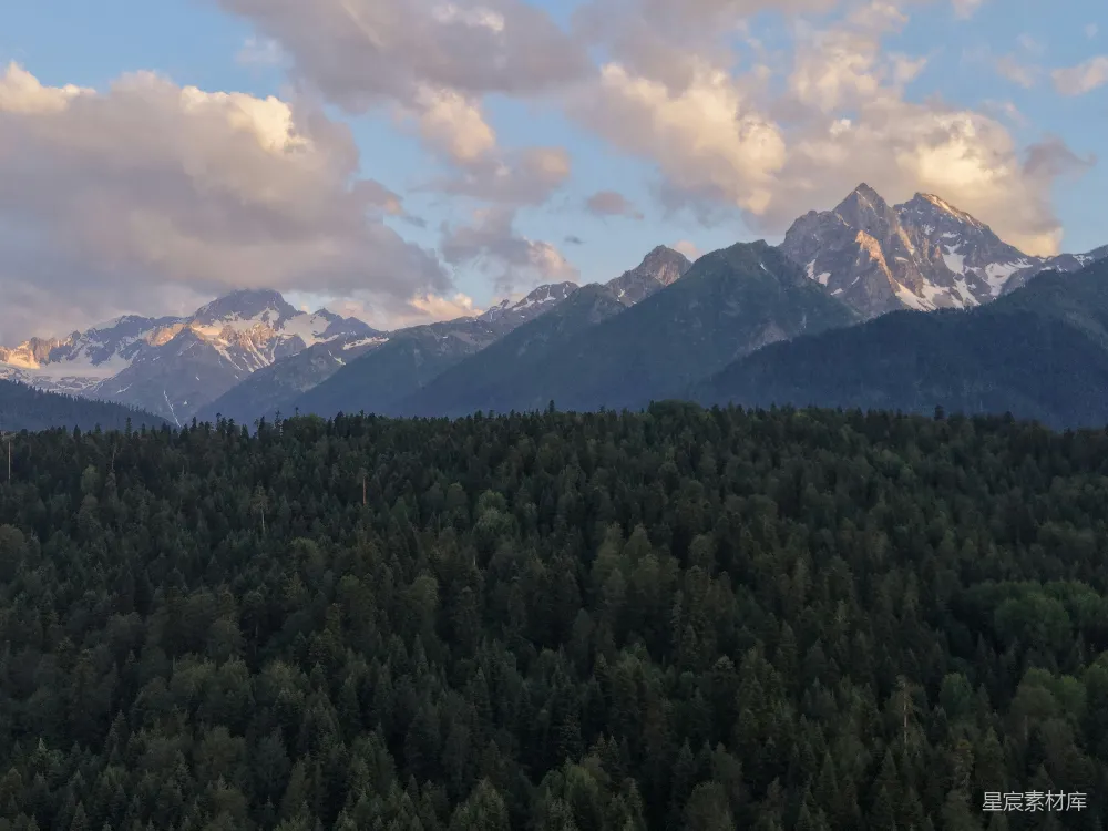 高清摄影 自然风光 山脉 森林 宁静 自然美景 群山与森林的壮丽景色