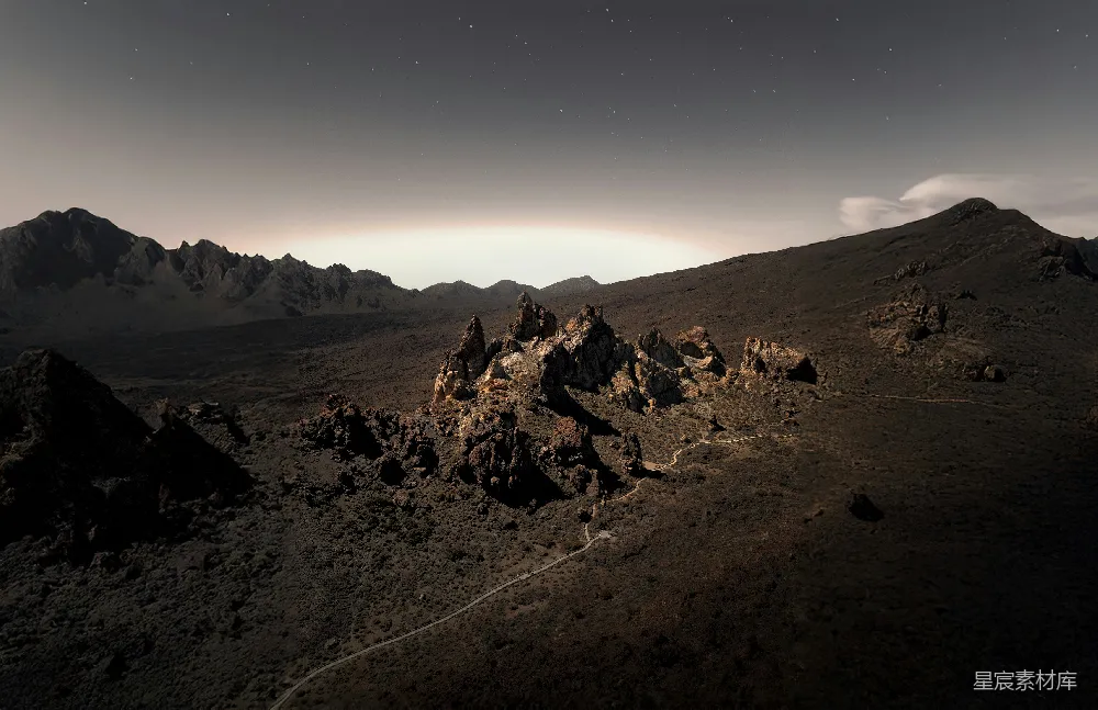 高清摄影 火山岩 夜景 自然风光 地质地貌 户外探险 夜幕下的火山岩景观