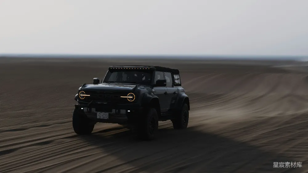 高清摄影 越野车 沙漠 速度 户外 冒险 黑色越野车沙漠疾驰