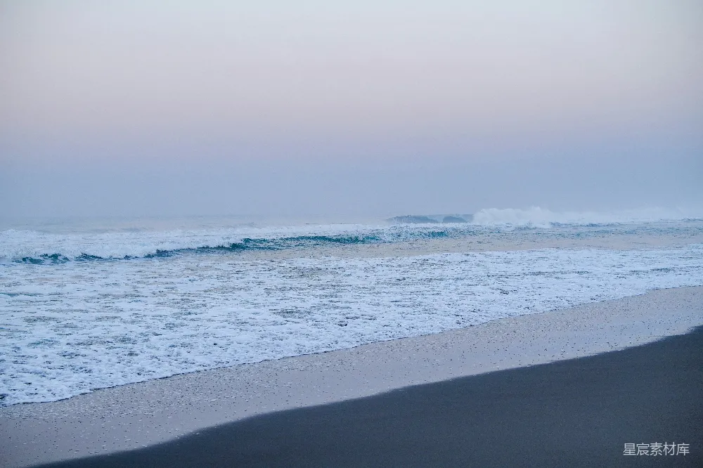 高清摄影 海浪 早晨 沙滩 自然 宁静 晨曦海浪